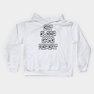 Eat, Sleep, Game, Repeat Kids Hoodie